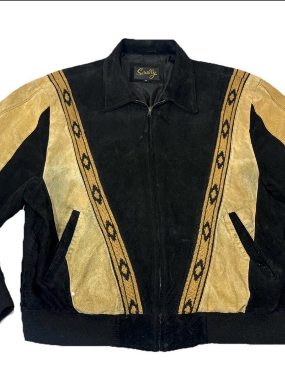 Vintage Scully Jacket Mens Sz XXL Suede Leather Bomber Southwestern Western 90s